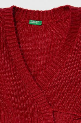 United Colors of Benetton cardigan copii culoarea rosu