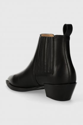 Copenhagen ghete chelsea de piele CPH244 vitello femei, culoarea negru, cu toc plat