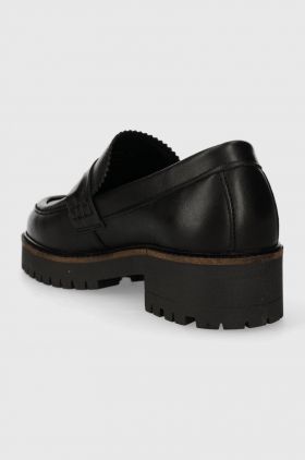 Barbour mocasini de piele Norma femei, culoarea negru, cu platforma, LFO0672BK51