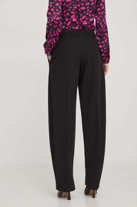 HUGO pantaloni femei, culoarea negru, fason tigareta, high waist 50508459