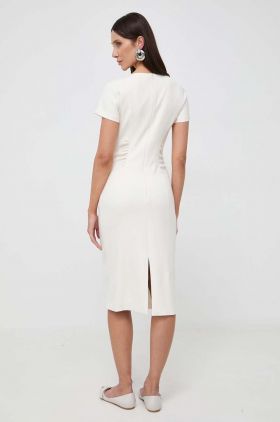 BOSS rochie culoarea alb, mini, mulată 50506992