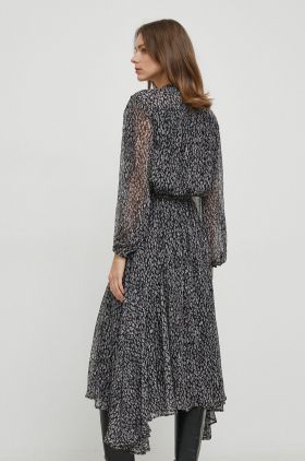 Pepe Jeans rochie culoarea negru, midi, evazati