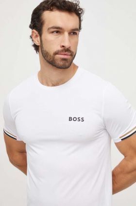 BOSS Green tricou x Matteo Berrettini bărbați, culoarea alb, cu imprimeu 50506348