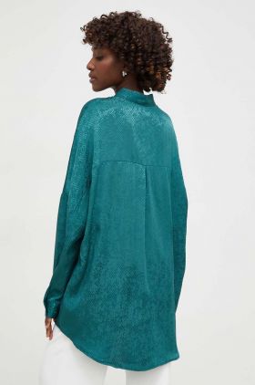 Answear Lab camasa femei, culoarea verde, cu guler clasic, relaxed