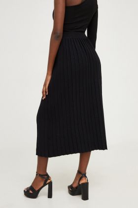 Answear Lab fusta culoarea negru, midi, evazati