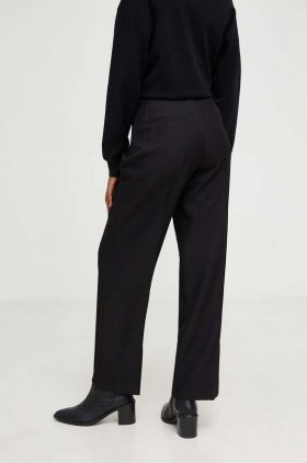 Answear Lab pantaloni femei, culoarea negru, lat, high waist