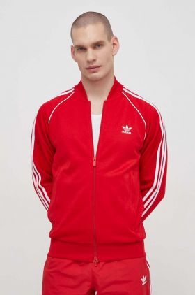 adidas Originals bluză bărbați, culoarea roșu, cu imprimeu