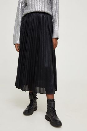 Answear Lab fusta culoarea negru, midi, evazati