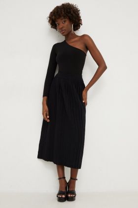 Answear Lab fusta culoarea negru, midi, evazati