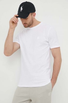 BOSS Orange tricou din bumbac bărbați, culoarea alb, uni, 50508584