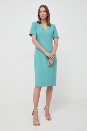 BOSS rochie culoarea verde, mini, mulată 50490044