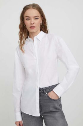 HUGO cămașă femei, culoarea alb, cu guler clasic, regular 50508203