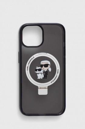 Karl Lagerfeld husă pentru telefon iPhone 15 6.1 culoarea negru