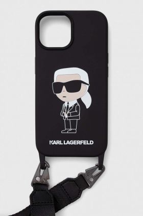 Karl Lagerfeld Husă pentru telefon iPhone 15 6.1 culoarea negru