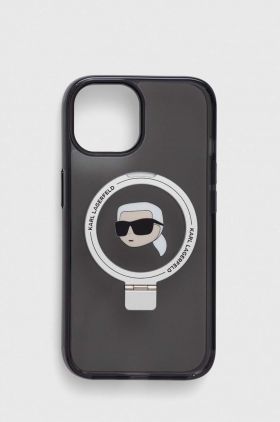 Karl Lagerfeld husă pentru telefon iPhone 15 6.1 culoarea negru