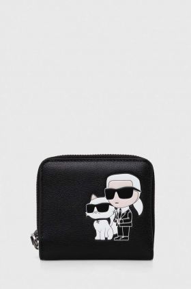 Karl Lagerfeld portofel de piele femei, culoarea negru