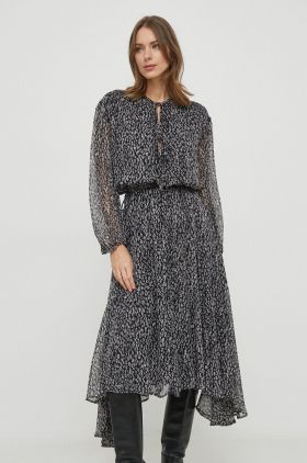 Pepe Jeans rochie culoarea negru, midi, evazati