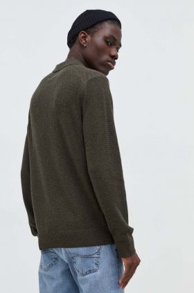 Abercrombie & Fitch pulover din amestec de lana barbati, culoarea verde, light