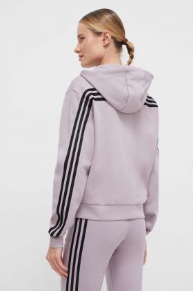 adidas bluză femei, culoarea roz, cu glugă, cu imprimeu  IS3681