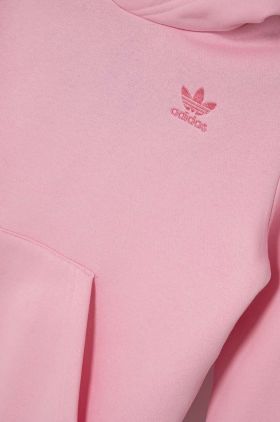 adidas Originals bluza copii culoarea roz, cu glugă, cu imprimeu