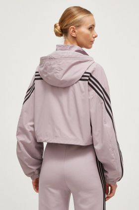 adidas geacă femei, culoarea violet, de tranziție IP1573