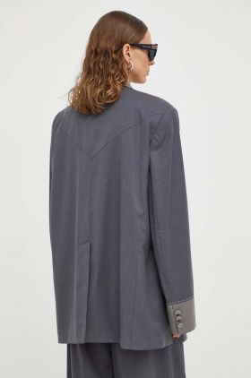 Remain sacou culoarea gri, oversize, neted