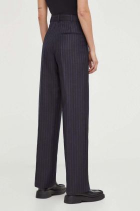 Lovechild pantaloni de lână culoarea negru, lat, high waist 5124194