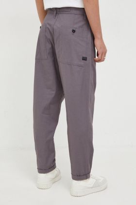 G-Star Raw pantaloni de bumbac culoarea violet, drept