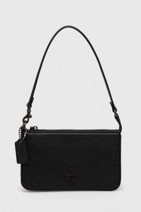 Coach borseta de piele culoarea negru