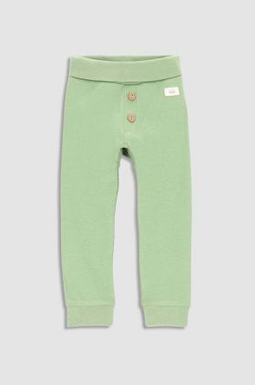 Coccodrillo leggins din bumbac pentru bebeluși culoarea verde, neted