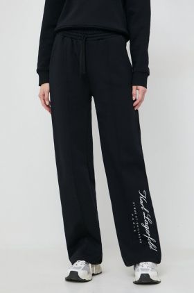 Karl Lagerfeld pantaloni de trening culoarea negru, cu imprimeu