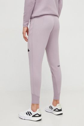 adidas pantaloni de trening Z.N.E culoarea roz, uni IR5214
