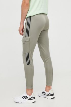 adidas pantaloni de trening TIRO culoarea verde, cu imprimeu IS1543