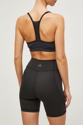 adidas Performance pantaloni scurți de yoga All Me Essentials culoarea negru, uni, medium waist IL7326