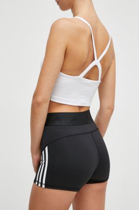 adidas Performance pantaloni scurți de antrenament Techfit Hyperglam culoarea negru, cu imprimeu, medium waist IN9299