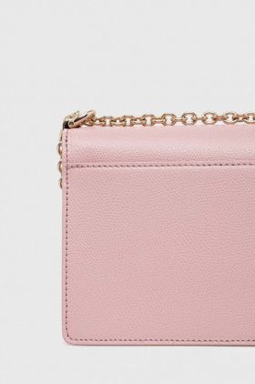 Furla poseta de piele culoarea roz