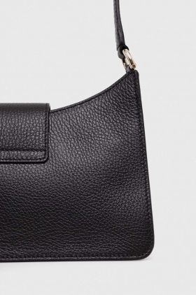Furla poseta de piele culoarea negru