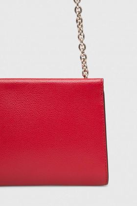 Furla poseta de piele culoarea rosu