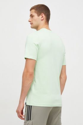 adidas tricou din bumbac bărbați, culoarea verde, cu imprimeu IM8306