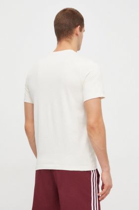 adidas tricou din bumbac bărbați, culoarea bej, cu imprimeu IS2883