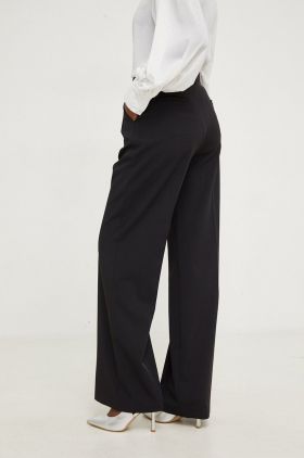 Answear Lab pantaloni femei, culoarea negru, drept, high waist