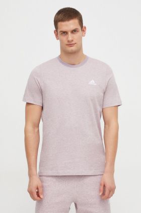 adidas tricou din bumbac bărbați, culoarea violet, melanj IR5319