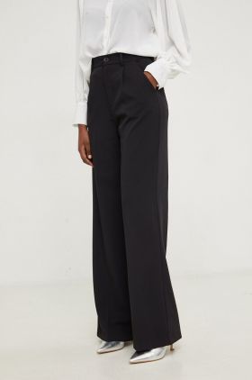 Answear Lab pantaloni femei, culoarea negru, drept, high waist