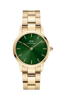 Daniel Wellington ceas Iconic Link Emerald femei, culoarea auriu