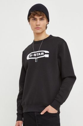 G-Star Raw bluza barbati, culoarea negru, cu imprimeu