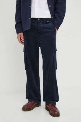 G-Star Raw pantaloni de catifea cord culoarea albastru marin, drept