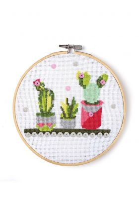 Graine Creative trusa de broderie Cactus In Wood
