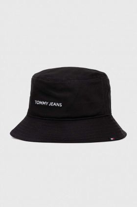 Tommy Jeans pălărie din bumbac culoarea negru, bumbac AW0AW15844