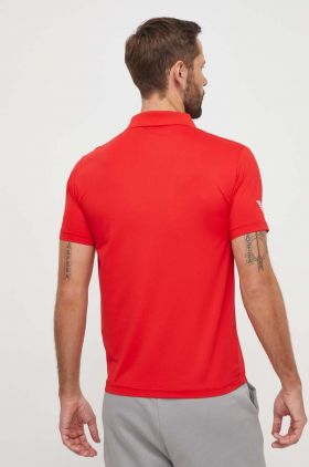 EA7 Emporio Armani tricou polo barbati, culoarea rosu, cu imprimeu