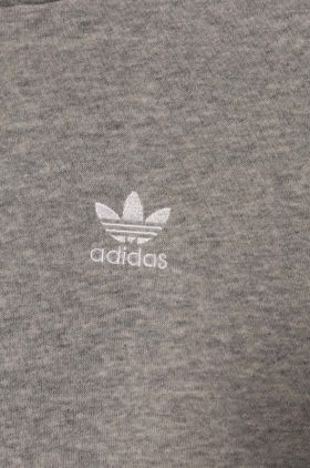 adidas Originals bluza copii culoarea gri, cu glugă, melanj